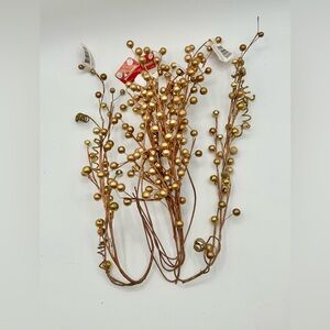 Gold Berry Bells Spray Lot of 7 Individual Picks 18" - 24" long